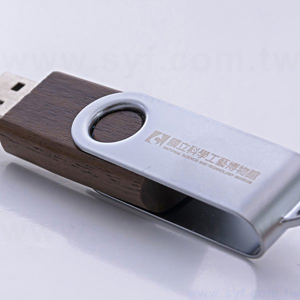 金屬木質隨身碟-原木金屬禮贈品USB-木製金屬旋轉隨身碟-客製隨身碟容量可印製企業logo-採購訂製印刷推薦禮品_5